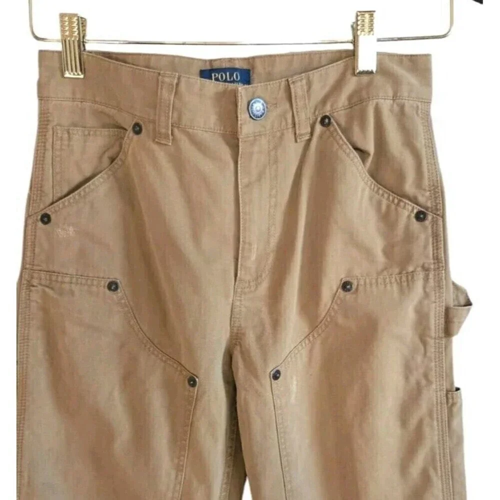 Polo Ralph Lauren Cargo Pants Boys 12 Khaki Distressed 26x27